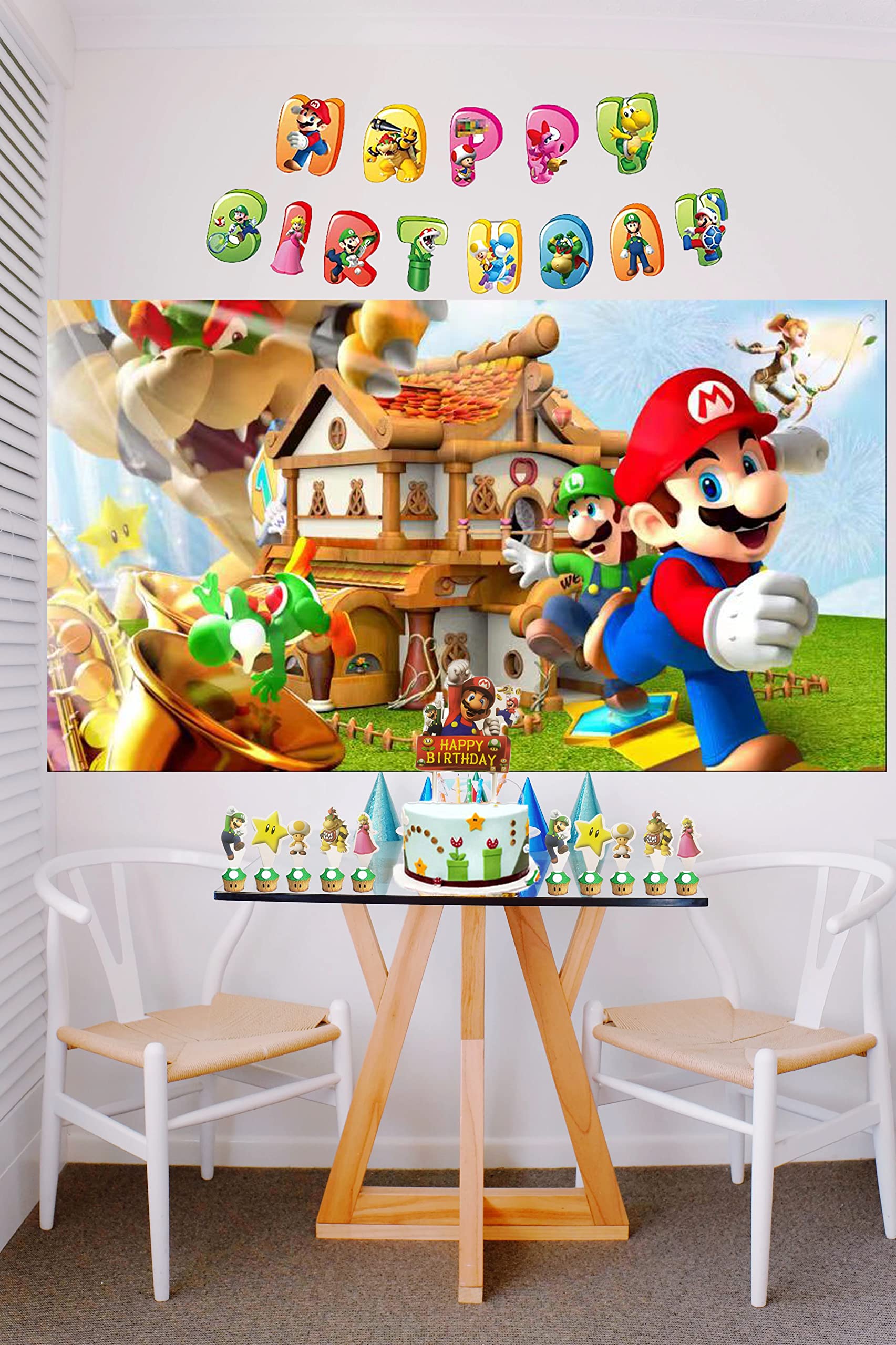 スパーマリオ　パーティー飾り Amazon.co.jp: スーパーマリオ 誕生日 飾り付け バルーン バースデー